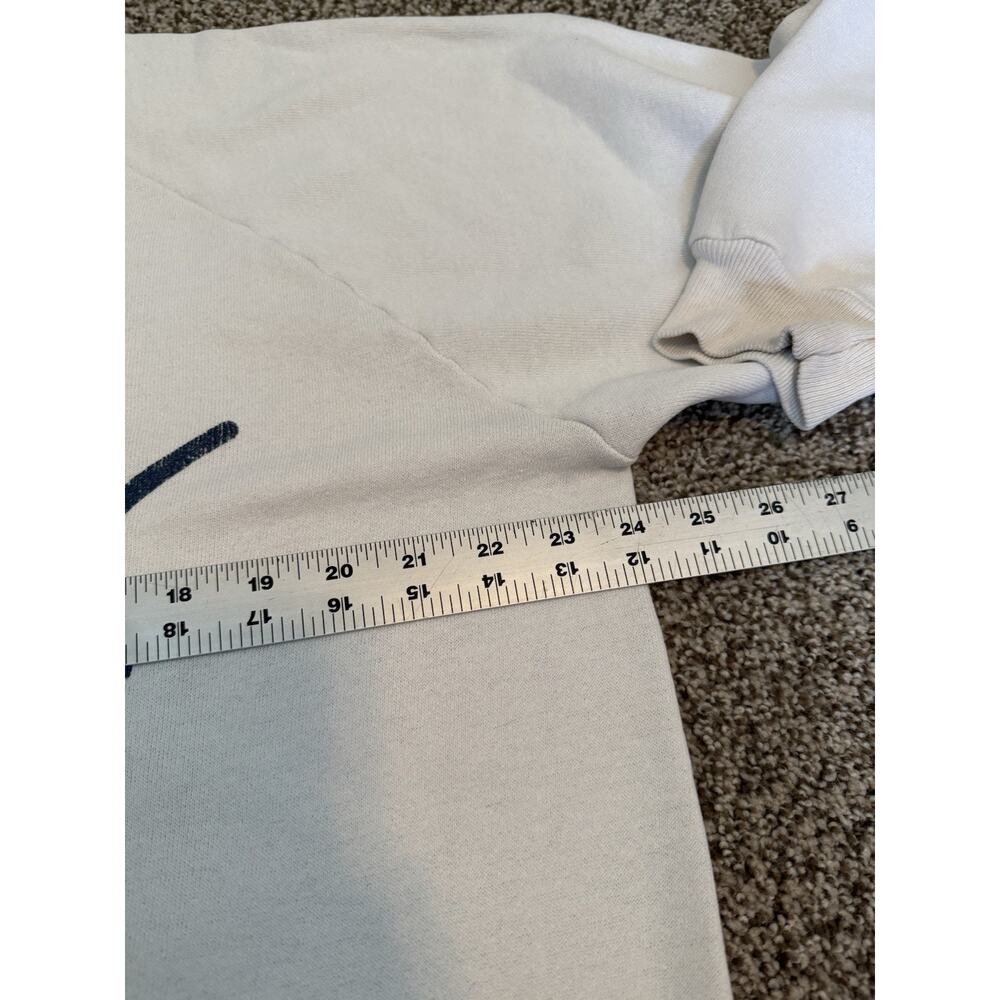 Vintage 90s Guess Jeans Sweatshirt White Blue Spell Out Cut Tag Measures A Lg/XL - Picture 7 of 7
